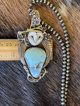 Load image into Gallery viewer, Snowy Owl Golden Hill Turquoise Pendant