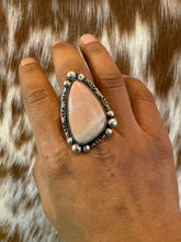 Load image into Gallery viewer, Pink Petals: Hand-Stamped Elegance on Oregon Sunset Jasper
