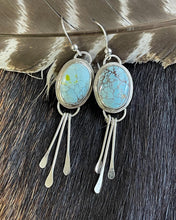 Load image into Gallery viewer, Oval Sandhill Turquoise Fringe Earrings
