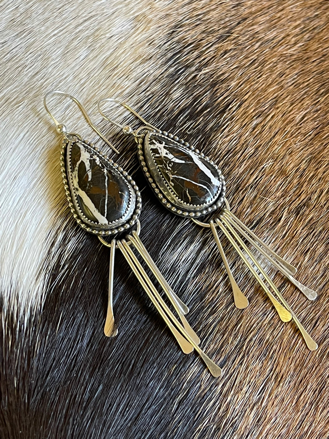 White Buffalo Fringe Earrings