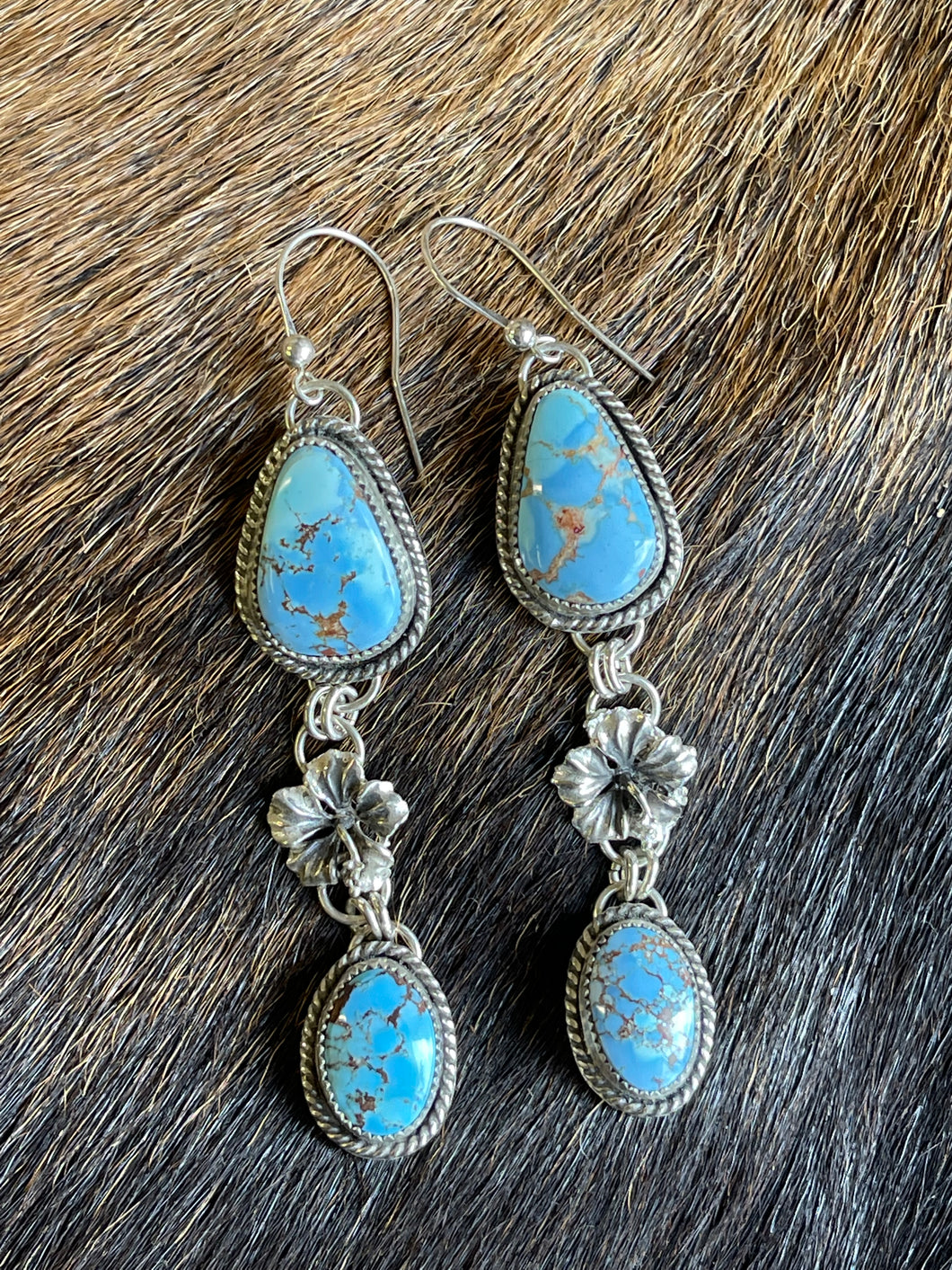 Hibiscus Golden Hill Triple Dangle Earrings